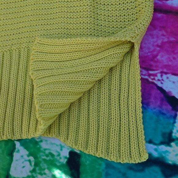 Joe Fresh Women's Sweater Lime Yellow Green Single Cable Tunic size Medium - Picture 6 of 8